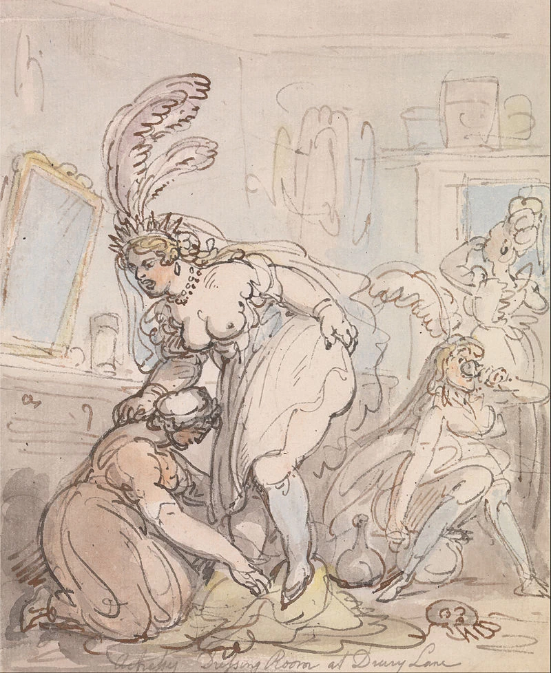 Thomas Rowlandson-84-Il camerino delle attrici